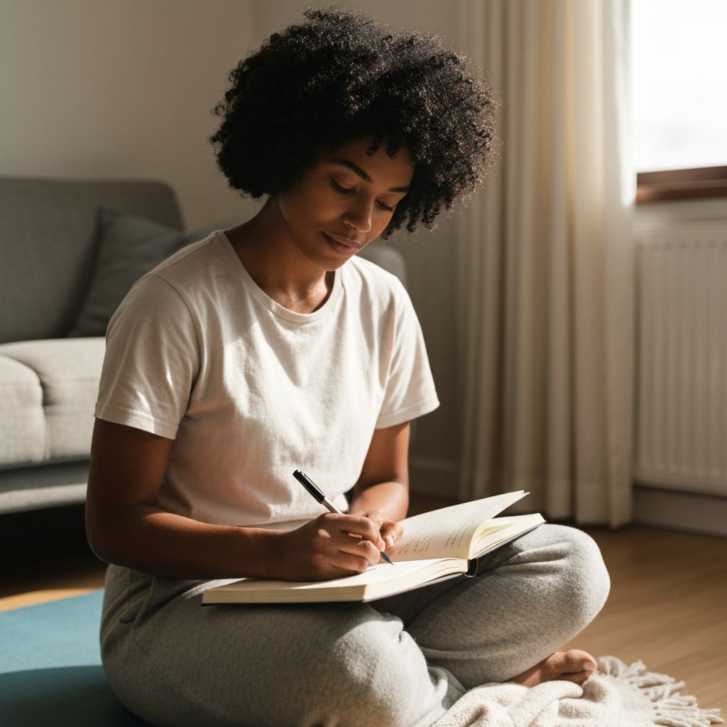 Person journaling in soft morning light to support reflection